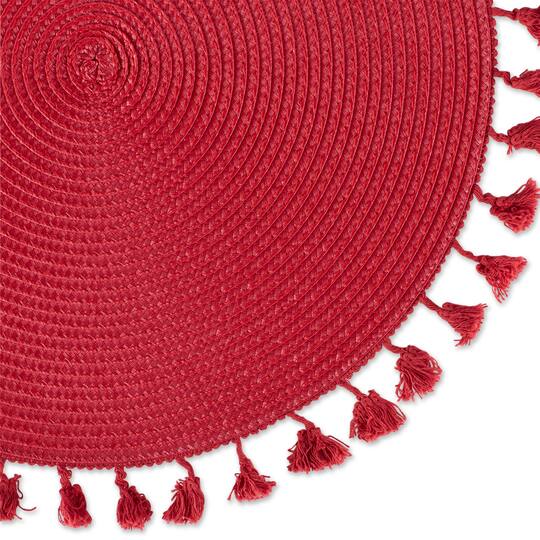 DII® Tassel Fringe Woven Round Placemats, 6ct.